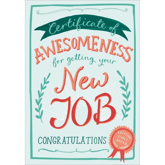 Woodmansterne 'Certificate of Awesomeness' New Job Card
