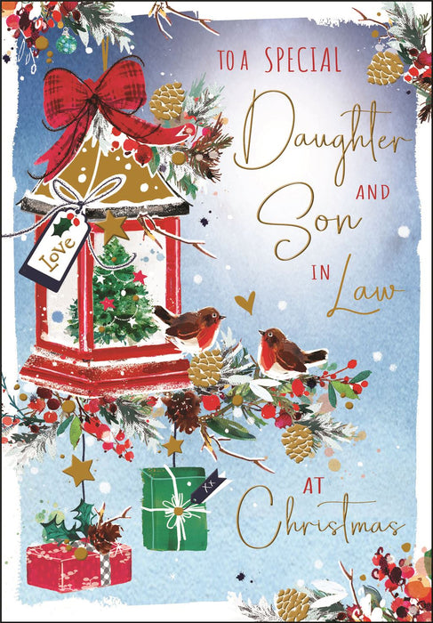 Jonny Javelin 'To A Special Daughter & Son In Law Lantern' Christmas Card