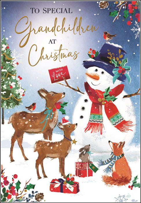 Jonny Javelin 'To Special Grandchildren Snowman' Christmas Card