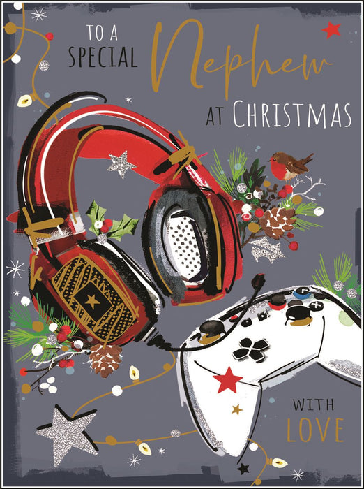 Jonny Javelin 'To A Special Nephew Headphones' Christmas Card