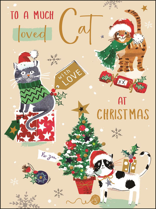 Jonny Javelin 'To A Much Loved Cat' Christmas Card