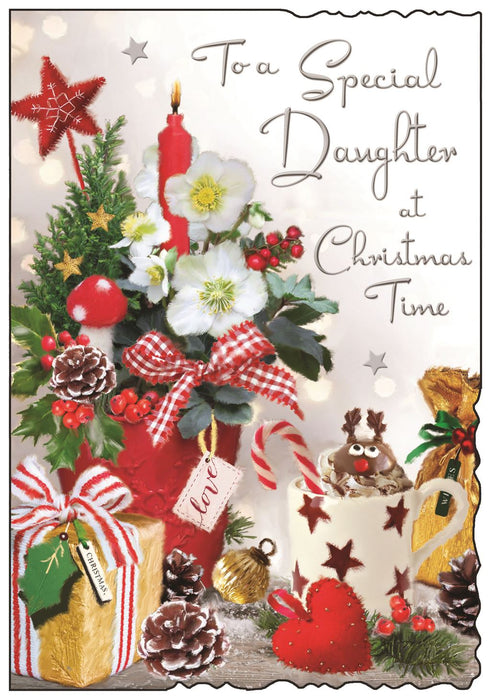 Jonny Javelin 'To A Special Daughter Star Mug' Christmas Card