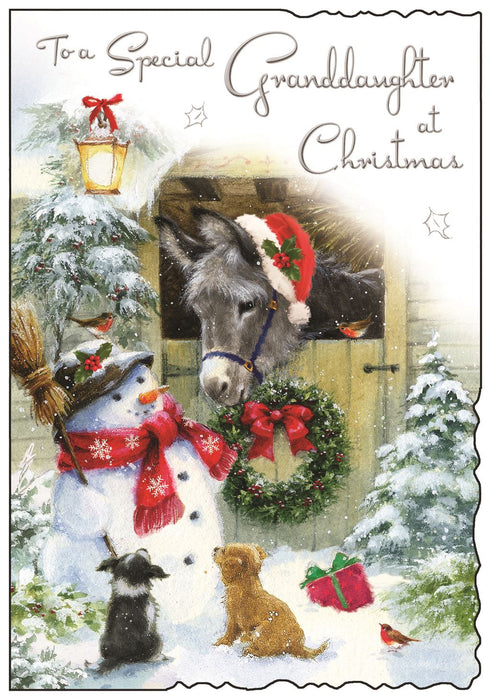 Jonny Javelin 'To A Special Granddaughter Donkey' Christmas Card
