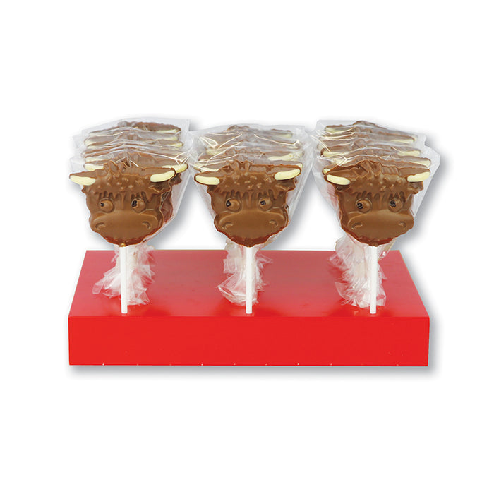 Welsh Chocolate Hand Decorated Highland Cow Lollipop