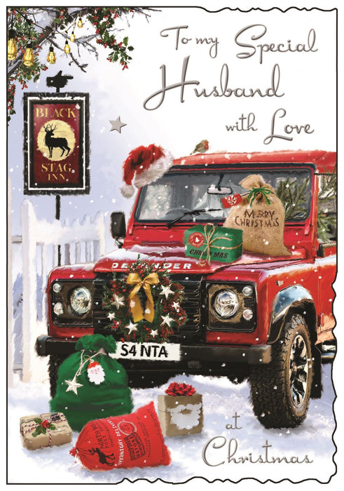 Jonny Javelin 'To A Special Husband Defender' Christmas Card