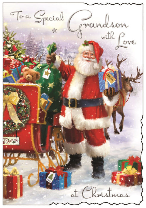 Jonny Javelin 'To A Special Grandson Sleigh' Christmas Card