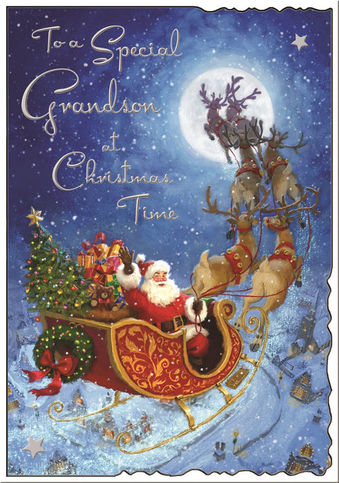 Jonny Javelin 'To A Special Grandson Sleigh' Christmas Card