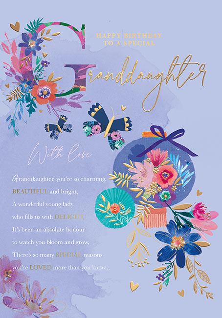 Words & Wishes 'Happy Birthday To A Special Granddaughter' Birthday Card