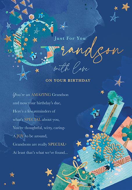 Words & Wishes 'Just For You Grandson' Birthday Card