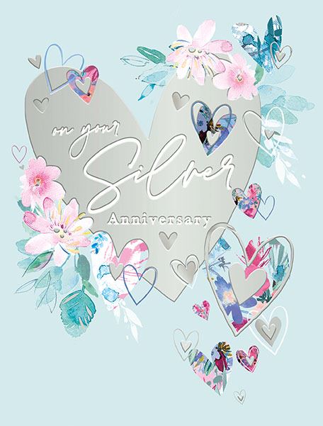 Words N Wishes 'On Your Silver Anniversary' Anniversary Card