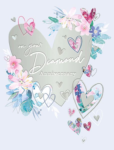 Words N Wishes 'On Your Diamond Anniversary' Anniversary Card