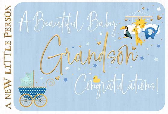 Words & Wishes 'A Beautiful Baby Grandson' New Baby Card