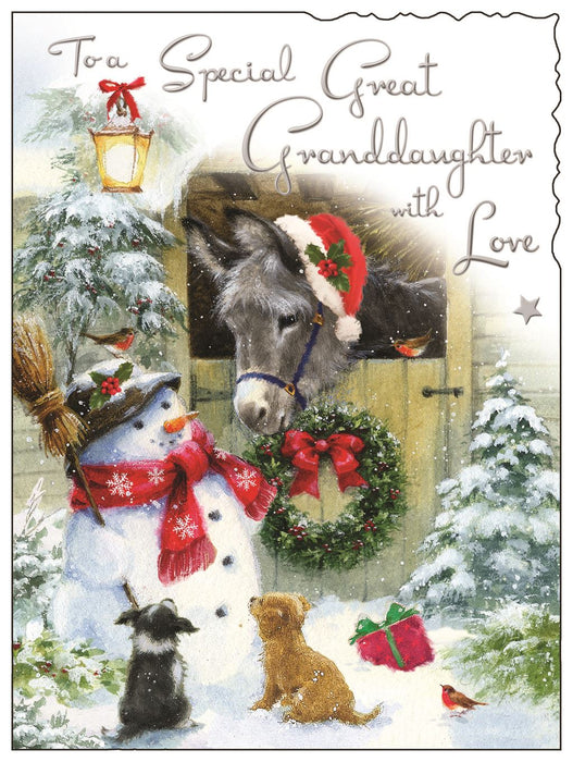 Jonny Javelin 'To A Special Great Granddaughter Donkey' Christmas Card