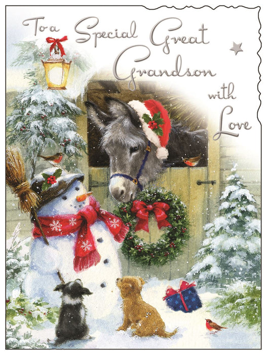 Jonny Javelin 'To A Special Great Grandson Donkey' Christmas Card