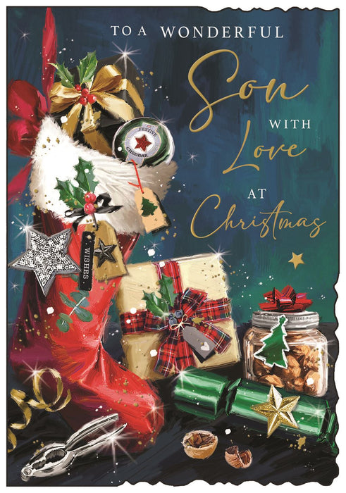 Jonny Javelin 'To A Wonderful Son With Love' Christmas Card