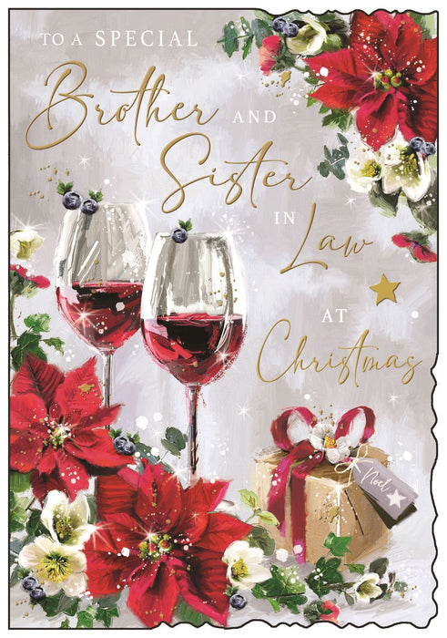 Jonny Javelin 'To A Special Brother & Sister In Law Red Wine' Christmas Card