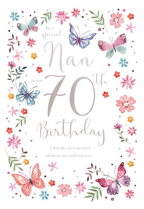 ICG 'For A Special Nan 70th Birthday'  Birthday Card