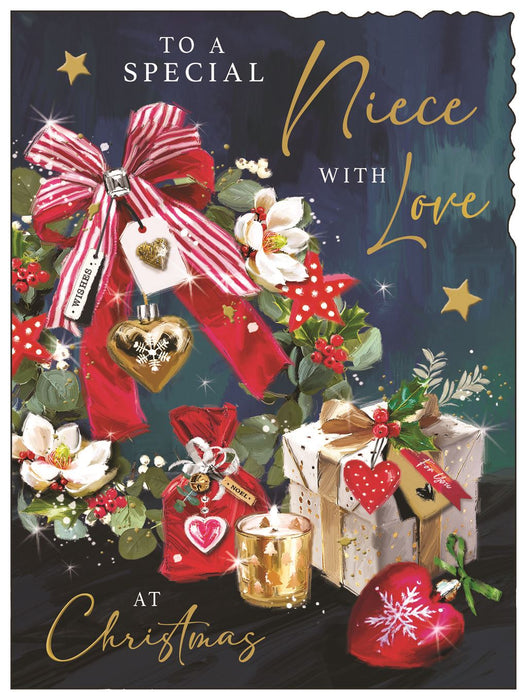 Jonny Javelin 'To A Special Niece Wreath' Christmas Card