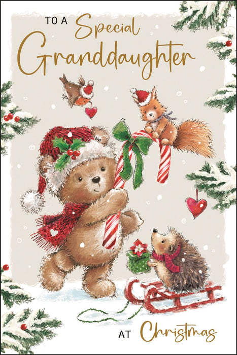 Jonny Javelin 'To A Special Granddaughter Candy Cane' Christmas Card
