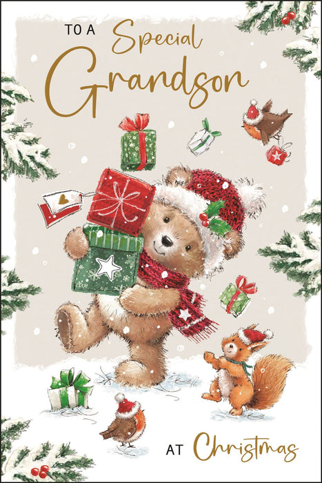 Jonny Javelin 'To A Special Grandson Presents' Christmas Card