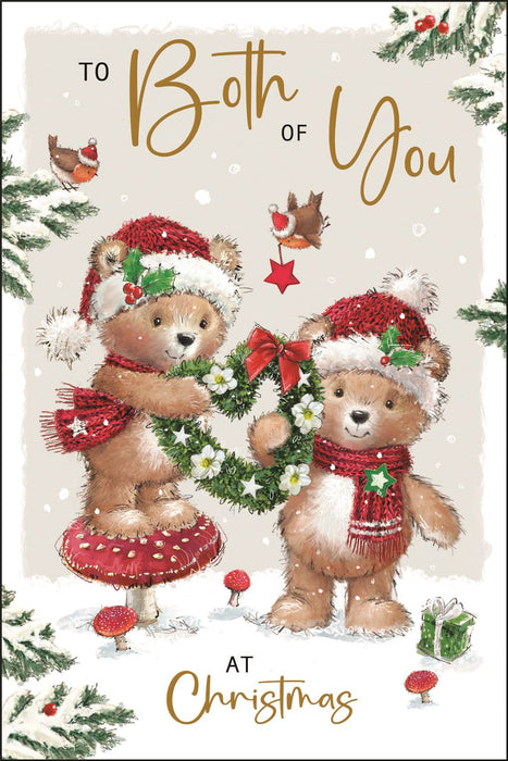 Jonny Javelin 'To Both Of You Wreath' Christmas Card