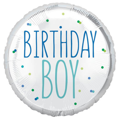 Balloon Blue Dots Birthday Boy Foil Balloon 18"