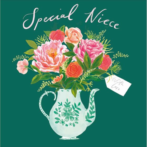 Woodmansterne 'Niece Tea Blooms' Birthday Card