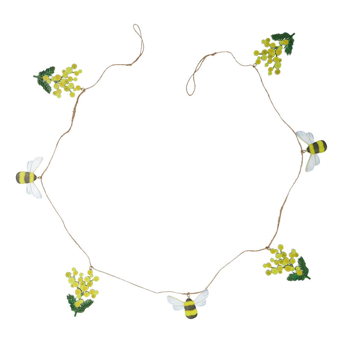 Gisela Graham Mimosa & Bees Wood Garland