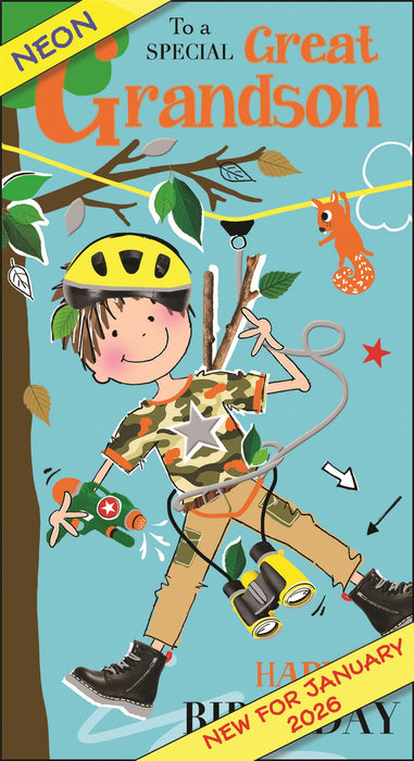 Jonny Javelin 'To A Special Great Grandson' Birthday Card
