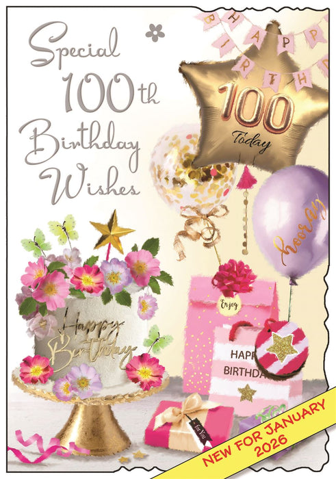 Jonny Javelin 'Special 100th Birthday Wishes' Birthday Card