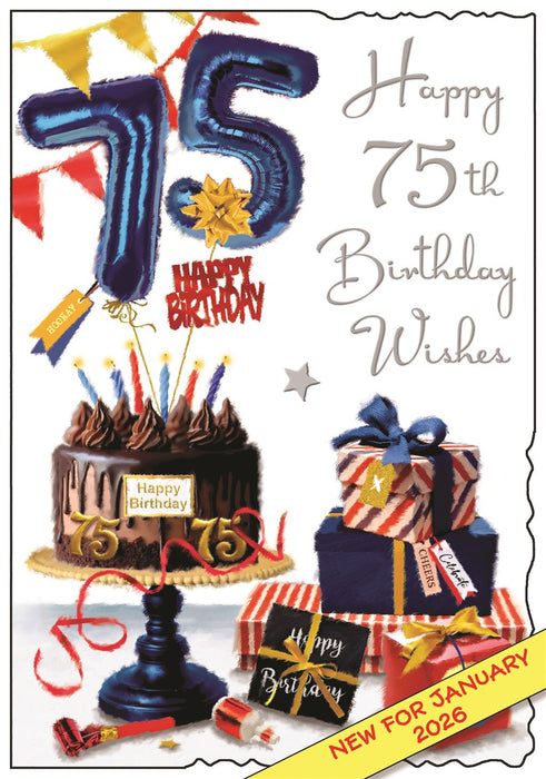 Jonny Javelin 'Happy 75th Birthday Wishes' Birthday Card