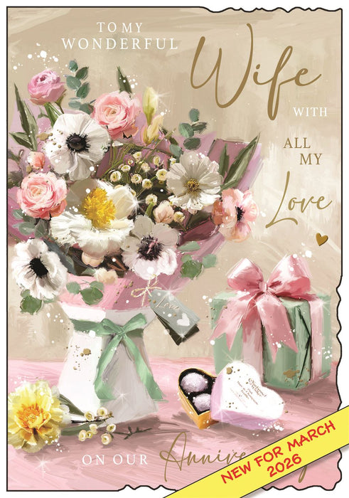 Jonny Javelin 'To My Wonderful Wife' Birthday Card