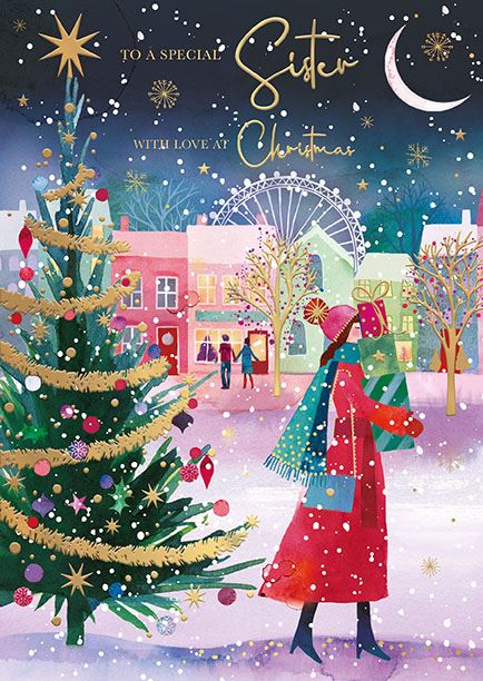 Words N Wishes 'To A Special Sister With Love At Christmas' Christmas Card