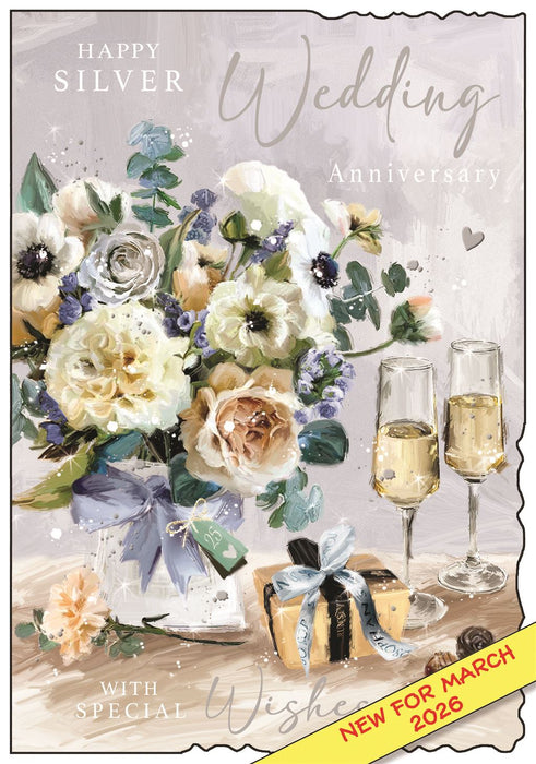 Jonny Javelin 'Happy Silver Wedding Anniversary' Anniversary Card