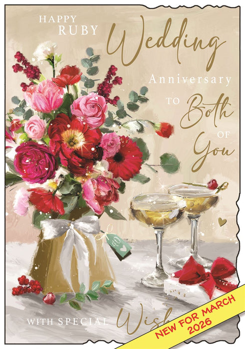 Jonny Javelin 'Happy Ruby Wedding Anniversary' Anniversary Card