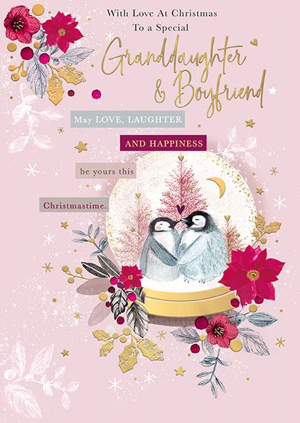 Words N Wishes 'To A Special Granddaughter & Boyfriend' Christmas Card