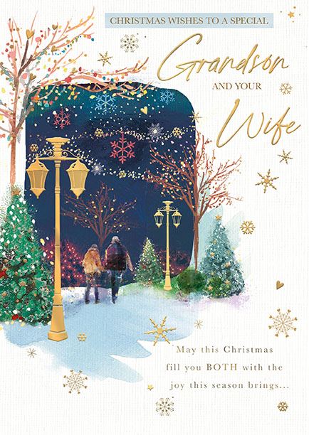 Words N Wishes 'To A Special Grandson And Your Wife' Christmas Card (Copy)