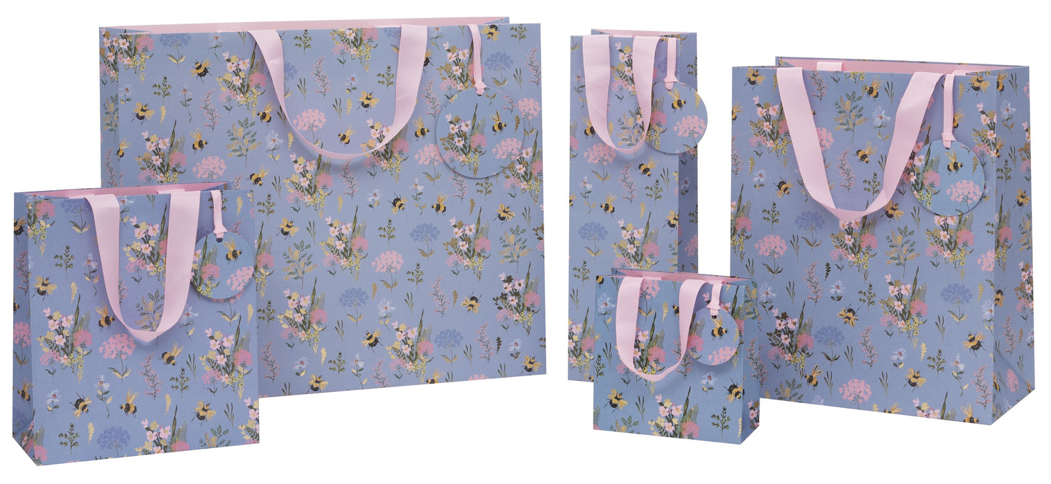 Glick Bee Meadow Blue Bottle Bag