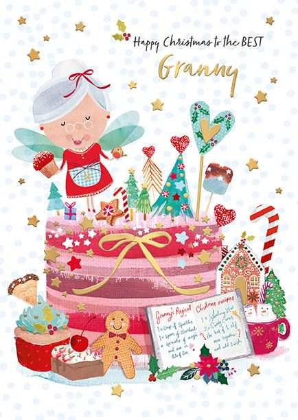 Words N Wishes "Happy Christmas To The Best Granny" Christmas Card