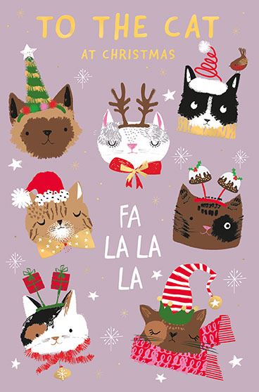 Words N Wishes 'To The Cat At Christmas' Christmas Card