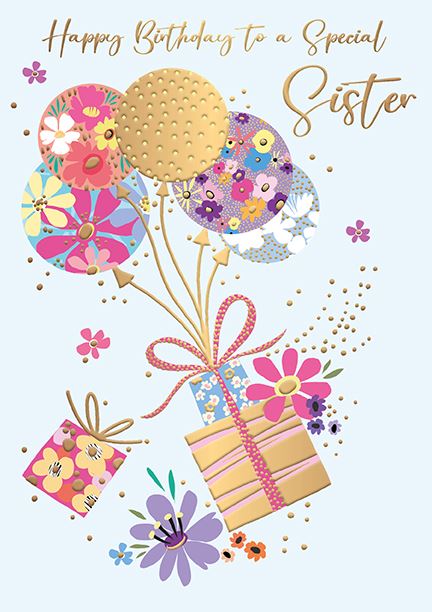 Words N Wishes 'Happy Birthday To A Special Sister' Birthday Card