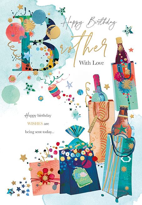 Words N Wishes 'Brother With Love' Birthday Card
