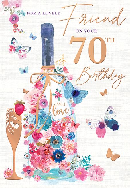 Words N Wishes 'For A Lovely Friend On Your 70th' Birthday Card