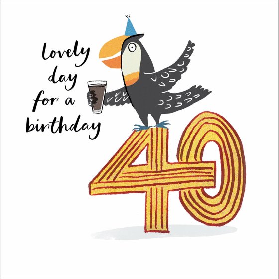 Woodmansterne 'Chirpy Cheers 40' Birthday Card