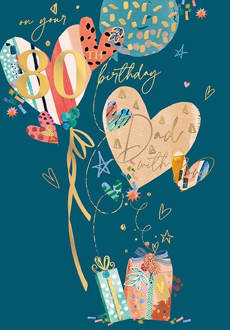 Words & Wishes 'On Your 80th Birthday Dad' Birthday Card