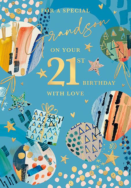 Words & Wishes 'Special Grandson On Your 21st' Birthday Card