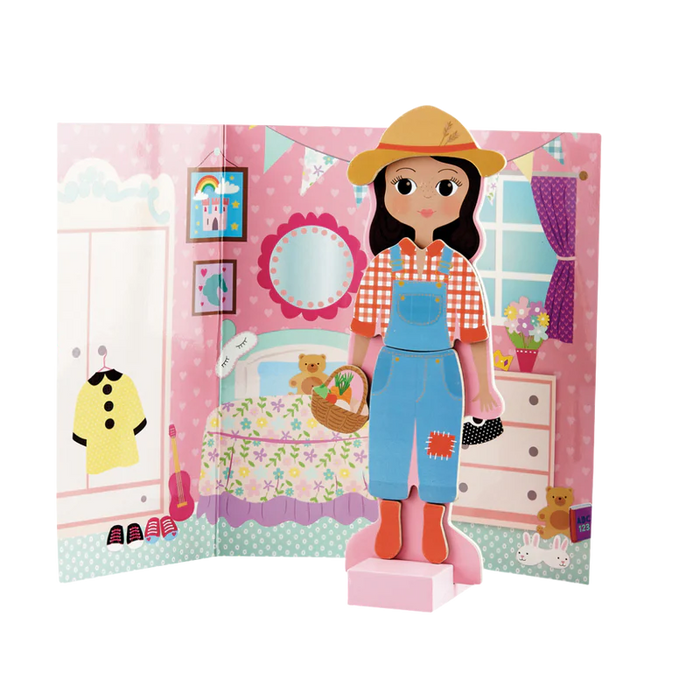 Floss & Rock Wooden Magnetic Dress Up Doll - Sofia