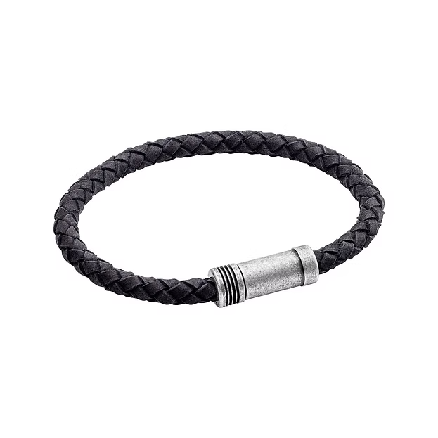 Fred Bennett Men's Woven Black Suede Bracelet