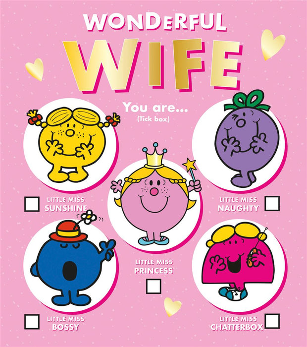 Words & Wishes 'Wonderful Wife You Are ... (Tick Box)' Birthday Card