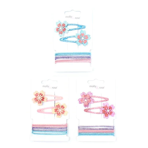 Molly & Rose Flower Sleepies with Glitter Elastics